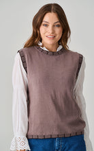 Load image into Gallery viewer, Luella - Stowe Cashmere Blend Tank Top, Blanket Trim