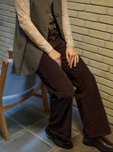 Load image into Gallery viewer, Black Colour - Cora Corduroy Box Pant