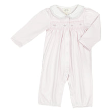Load image into Gallery viewer, Albetta Amour Handsmocked rose pink jersey babygro