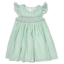 Load image into Gallery viewer, Albetta - Apple Gingham Handsmocked Dress