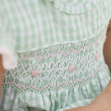 Load image into Gallery viewer, Albetta - Apple Gingham Handsmocked Dress