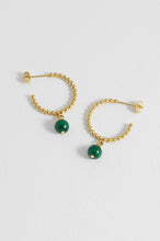 Load image into Gallery viewer, Estella Bartlett - Wellness Malachite Drop Hoops