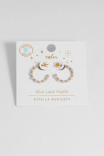 Load image into Gallery viewer, Estella Bartlett Wellness coco beaded blue lace agate hoop earrings