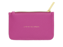 Load image into Gallery viewer, Estella Bartlett - Live as you dream Magenta Message Card Purse