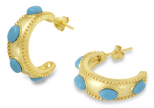 Load image into Gallery viewer, Ashiana- Daphne turquoise hoops