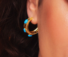 Load image into Gallery viewer, Ashiana- Daphne turquoise hoops