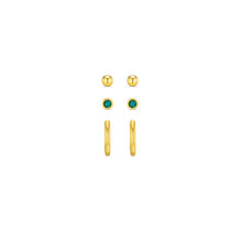 Load image into Gallery viewer, Orelia - Emerald Stud & Hoop Set