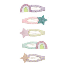 Load image into Gallery viewer, Mimi &amp; Lula Rainbow and Star mini clic clac clips
