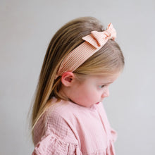Load image into Gallery viewer, Mimi &amp; Lula Peach Gingham Edie Bow
