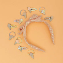 Load image into Gallery viewer, Mimi &amp; Lula Peach Gingham Edie Bow

