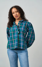 Load image into Gallery viewer, Luella Beauly Green Pink check blouse
