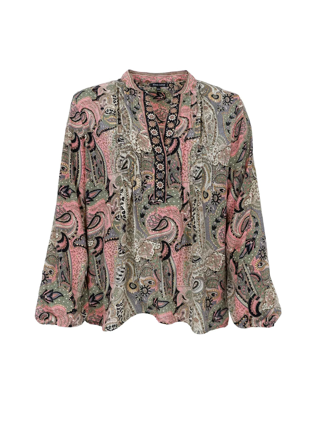 Black Colour - BCLUNA Pleat Blouse - Cashmere Green