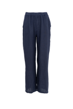 Load image into Gallery viewer, Black Colour- wide linen pant
