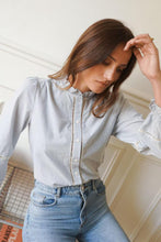 Load image into Gallery viewer, In April stripe ladder stitch blouse
