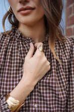 Load image into Gallery viewer, In April 1986 Brown check blouse
