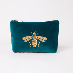 Elizabeth Scarlett- Bee mini pouch (rich blue)