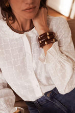 Load image into Gallery viewer, In April white embroidered blouse R6108
