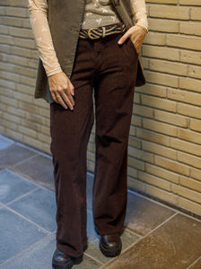 Black Colour - Cora Corduroy Box Pant