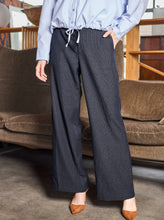 Load image into Gallery viewer, Black Colour Moore navy pinstripe trouser
