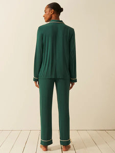Stripe And Stare Pom Pom Trim Alpine Green
