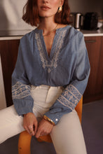 Load image into Gallery viewer, In April 1986 chambray blouse
