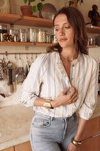 Load image into Gallery viewer, In April - Striped Ruffle Blouse
