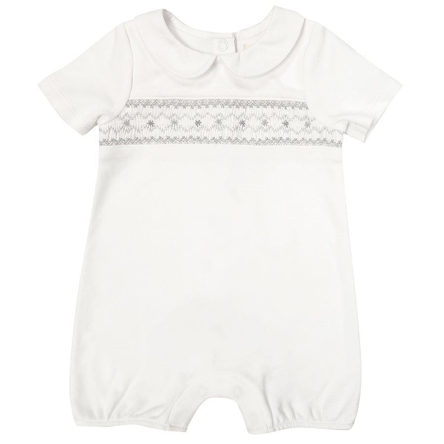 Albetta- Grey Hand Smocked Baby Vest