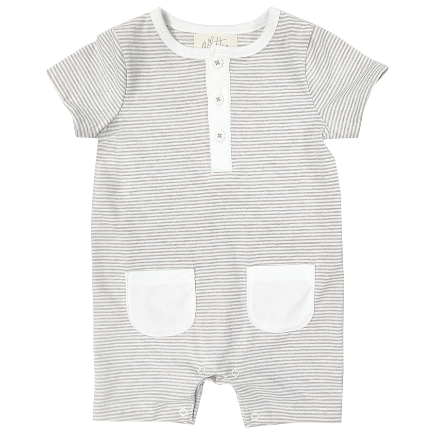 Albetta -Beige Stripe Pocket Babyvest