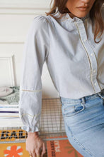 Load image into Gallery viewer, In April stripe ladder stitch blouse
