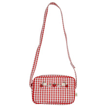 Load image into Gallery viewer, Albetta - Strawberry Embroidered Ginghmam Cross Bag
