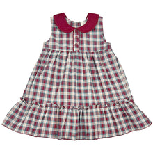 Load image into Gallery viewer, Albetta red and green tartan pinafore dress
