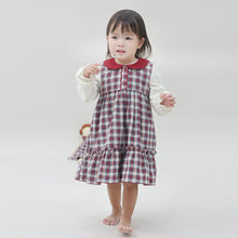 Load image into Gallery viewer, Albetta red and green tartan pinafore dress
