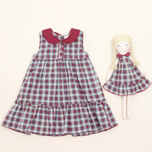 Load image into Gallery viewer, Albetta red and green tartan pinafore dress
