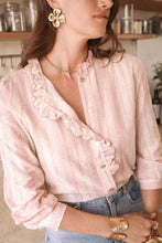 Load image into Gallery viewer, In April - Striped Ruffle Blouse
