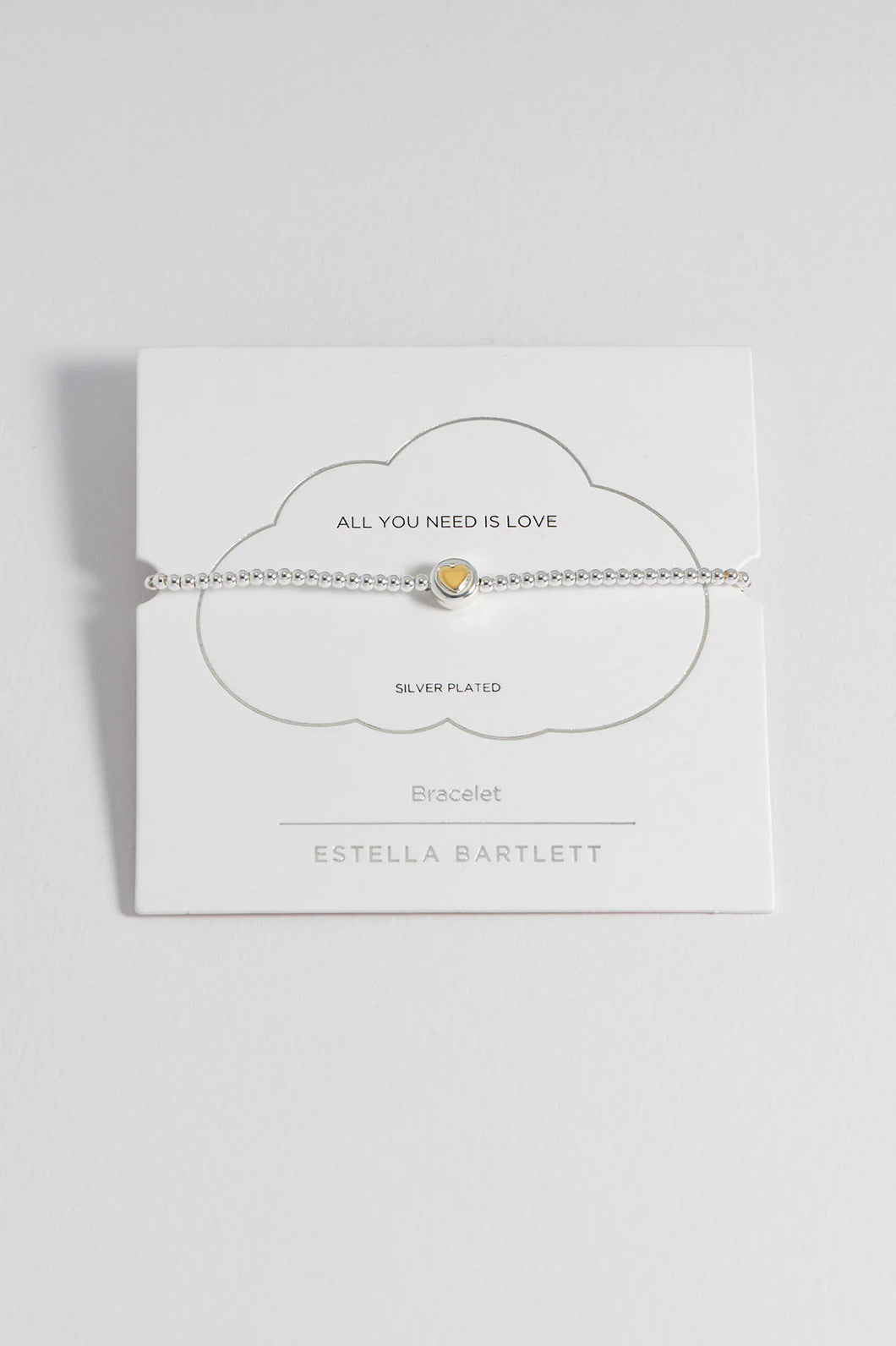 Estella Bartlett - Heart Disc Bead Bracelet Silver Plated