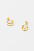 Load image into Gallery viewer, Estella Bartlett - Pave Curl Hoops Gold Plated
