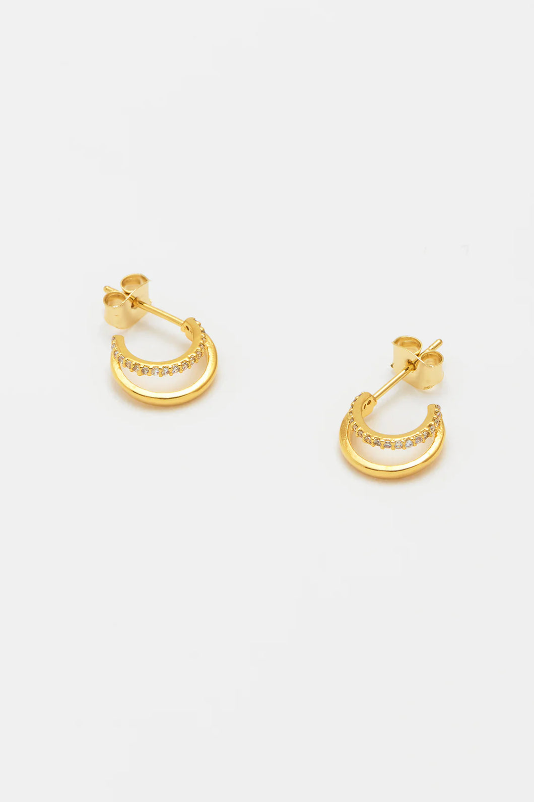 Estella Bartlett - Pave Curl Hoops Gold Plated