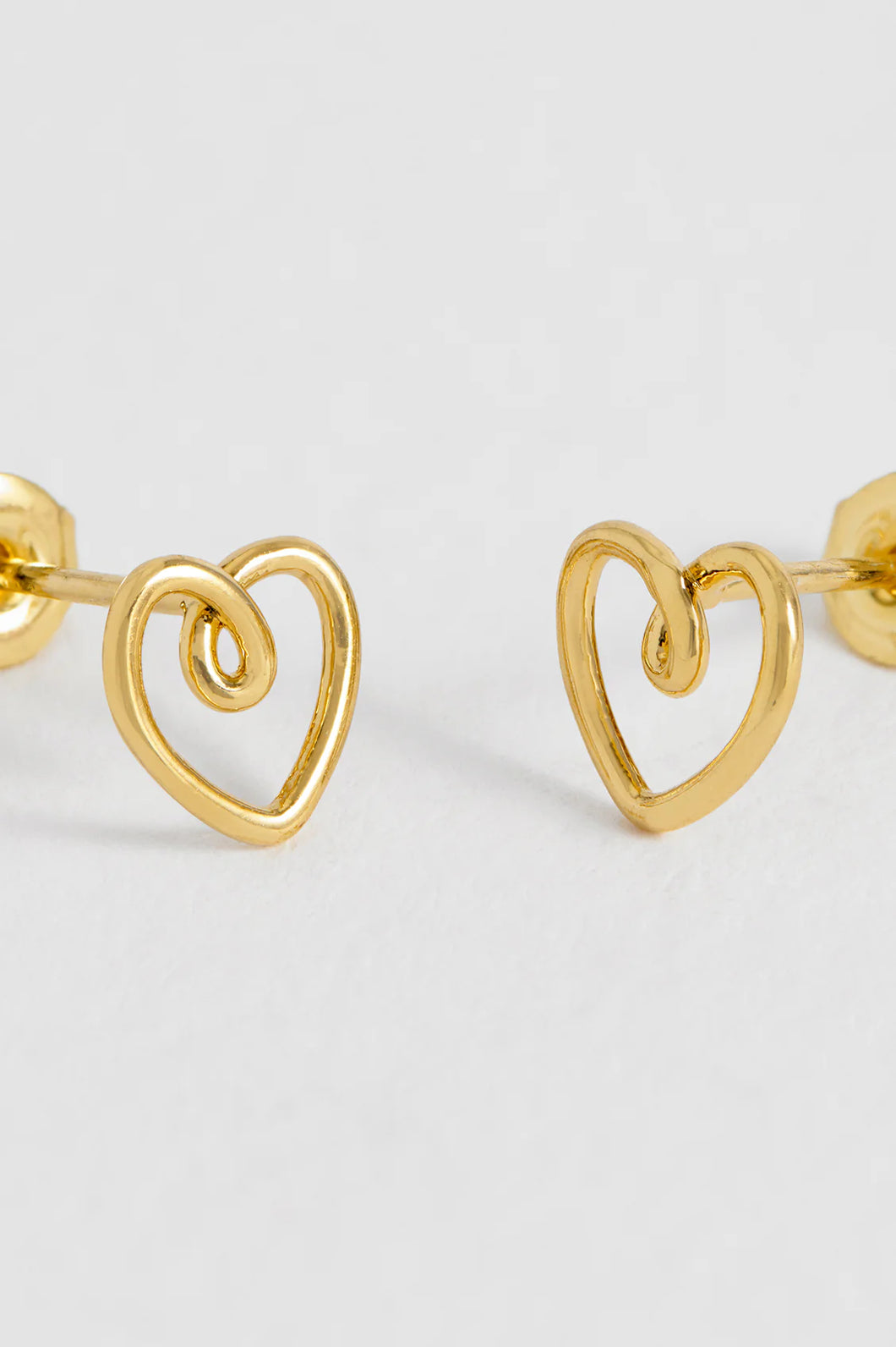 Estella Bartlett -Doodle Heart Stud Earrings Gold Plated