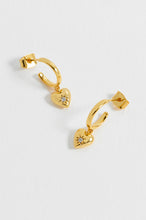 Load image into Gallery viewer, Estella Bartlett Puffy Heart Hoop Earrings
