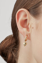 Load image into Gallery viewer, Estella Bartlett Puffy Heart Hoop Earrings
