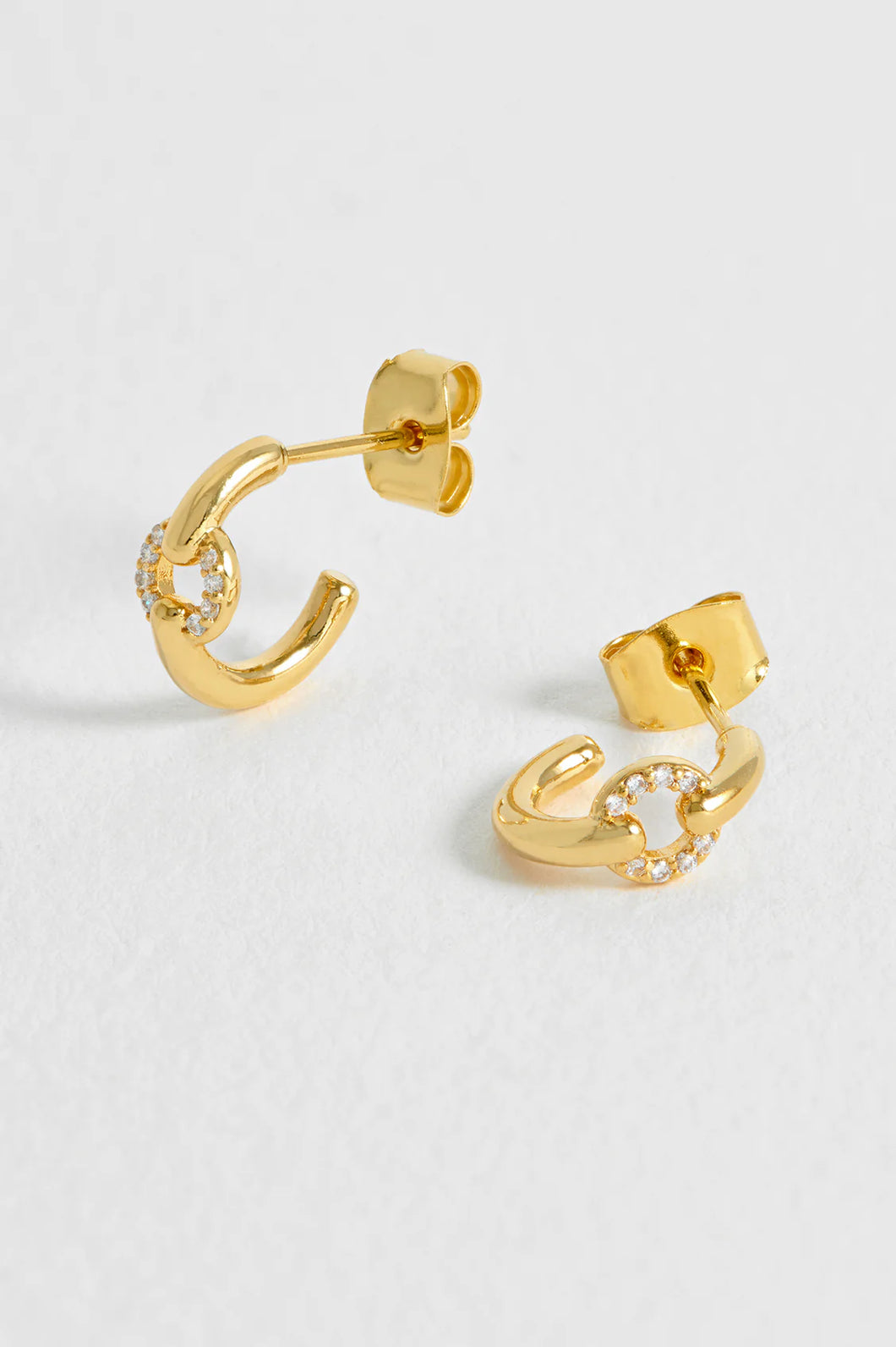 Estella Bartlett - Pave Circle Hoop Earrings Gold Plated