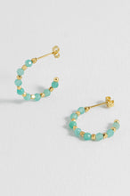 Load image into Gallery viewer, Estella Bartlett - Wellness Amazonite Coco Beaded Hoops
