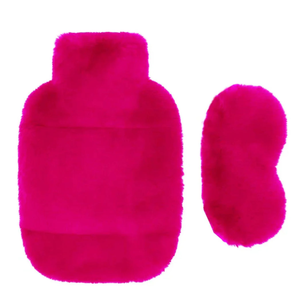 Nooki - Faux Fur Hot Water Bottle & Eye Mask Set