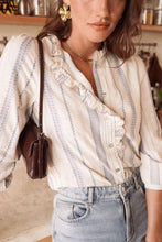 Load image into Gallery viewer, In April - Striped Ruffle Blouse
