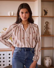 Load image into Gallery viewer, In april 1986 floral stripe blouse T113

