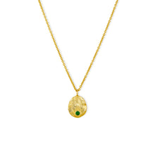 Load image into Gallery viewer, Ashiana Venice Gold Coin Necklace Green
