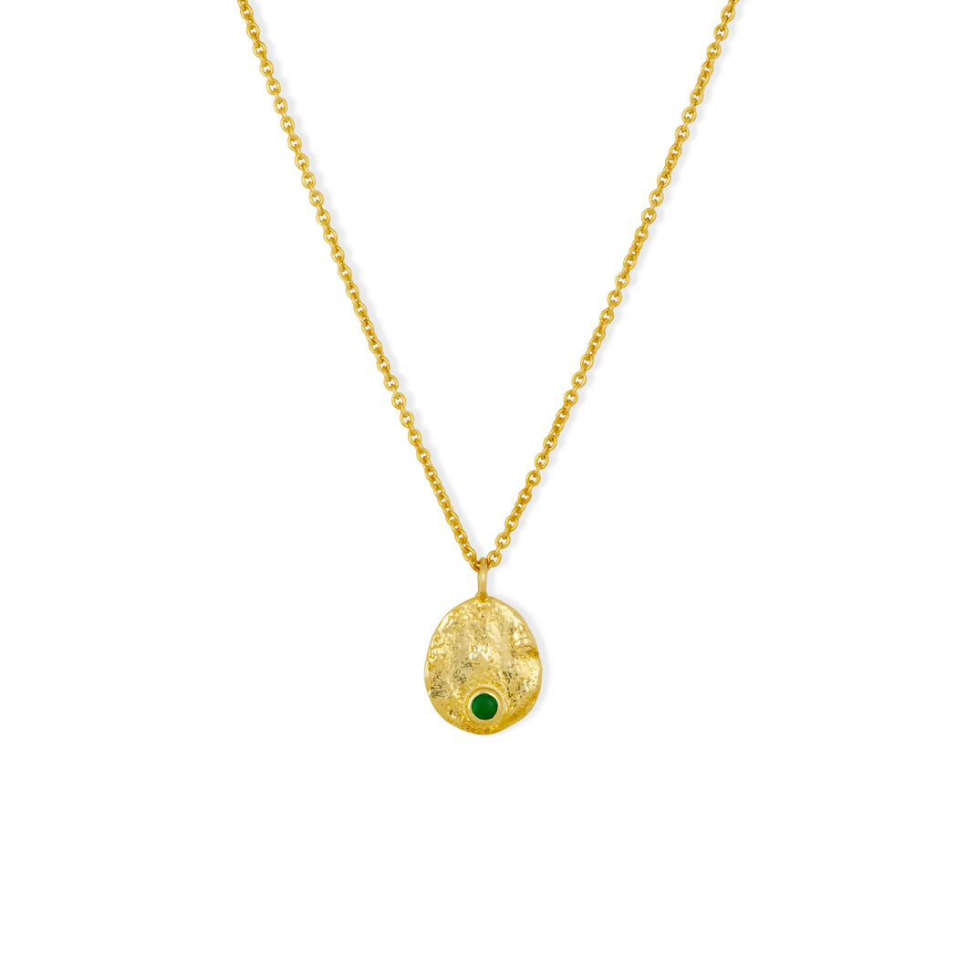 Ashiana Venice Gold Coin Necklace Green