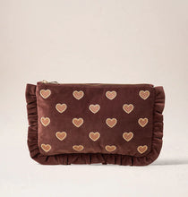 Load image into Gallery viewer, Elizabeth Scarlett Chocolate Velvet Frill Pouch
