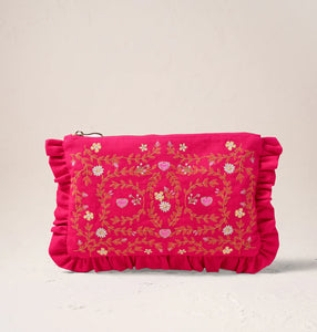 Elizabeth Scarlett - Mediterranean Garden Pink Cotton Everyday Pouch