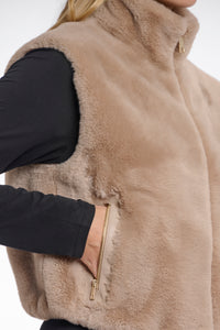 Rino & Pelle Short Faux Fur Waistcoat Oat